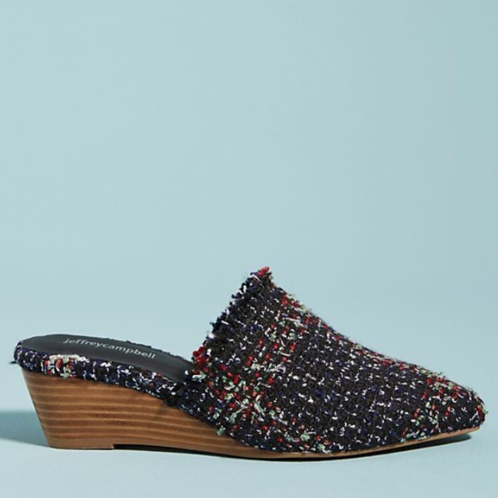 NWOT Anthropologie Jeffrey Campbell Tweed Mule